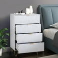 thumbnail image 4 of eclife Scandinavian 4-Drawer Wooden Dresser with Soft-Close Metal Handles, White, 4 of 11