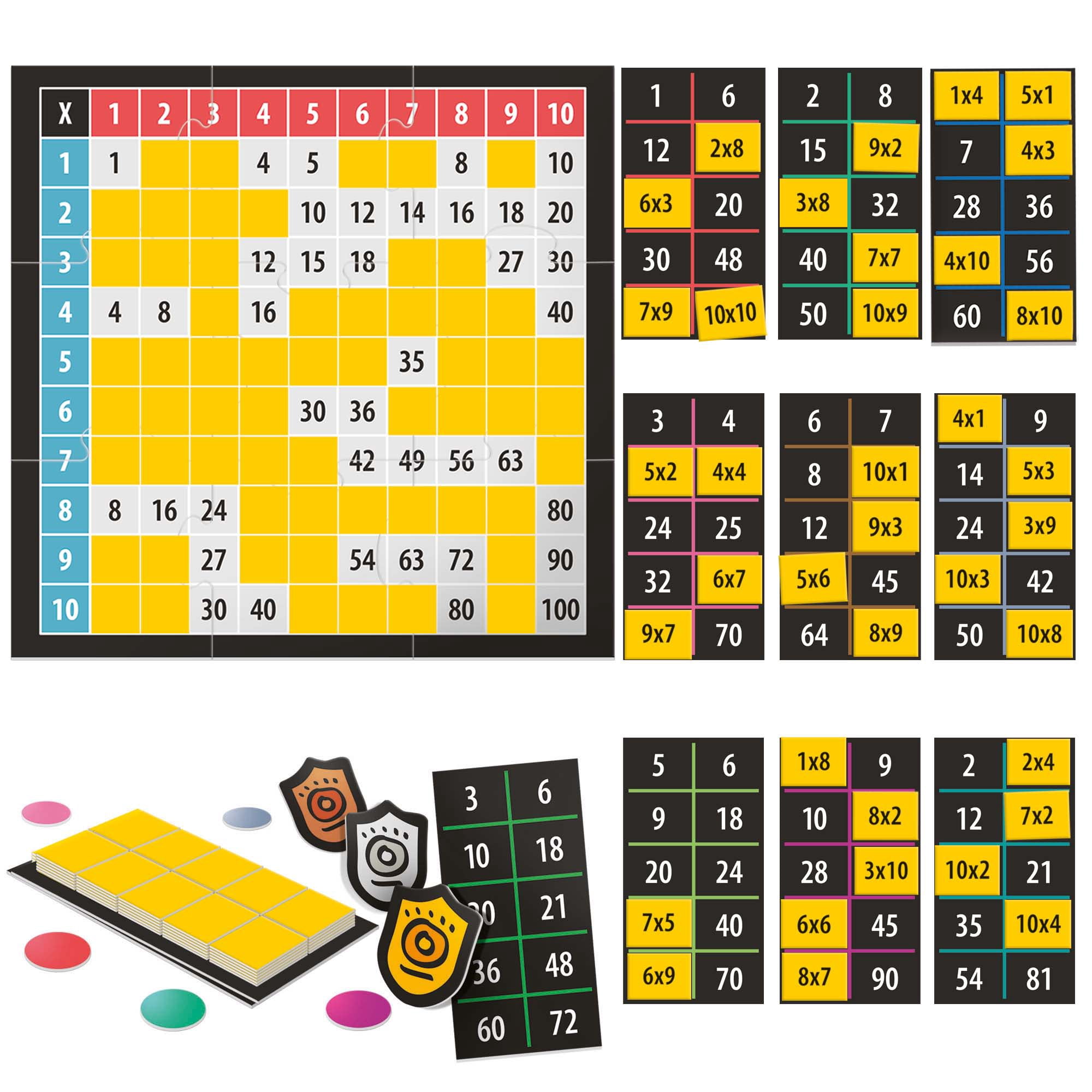 Headu: First Multiplication Game - Solution & Equation Matching, Tile Placement, 10 x 10 Number Grid, Race To Calculate First, Math Play, Kids 6-10