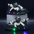 thumbnail image 2 of Linfrsh Girls Sneakers Light Up Shoes Lightweight Breathable Kids Walking Casual Sports Shoes Black,9.5, 2 of 7