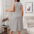 thumbnail image 4 of Robe Rayée Grande Taille pour Femmes aux Formes, Taille Haute, Sans Manches, Robe Midi Débardeur, Été, Tunique Décontractée, Noire, TG, 4 of 7