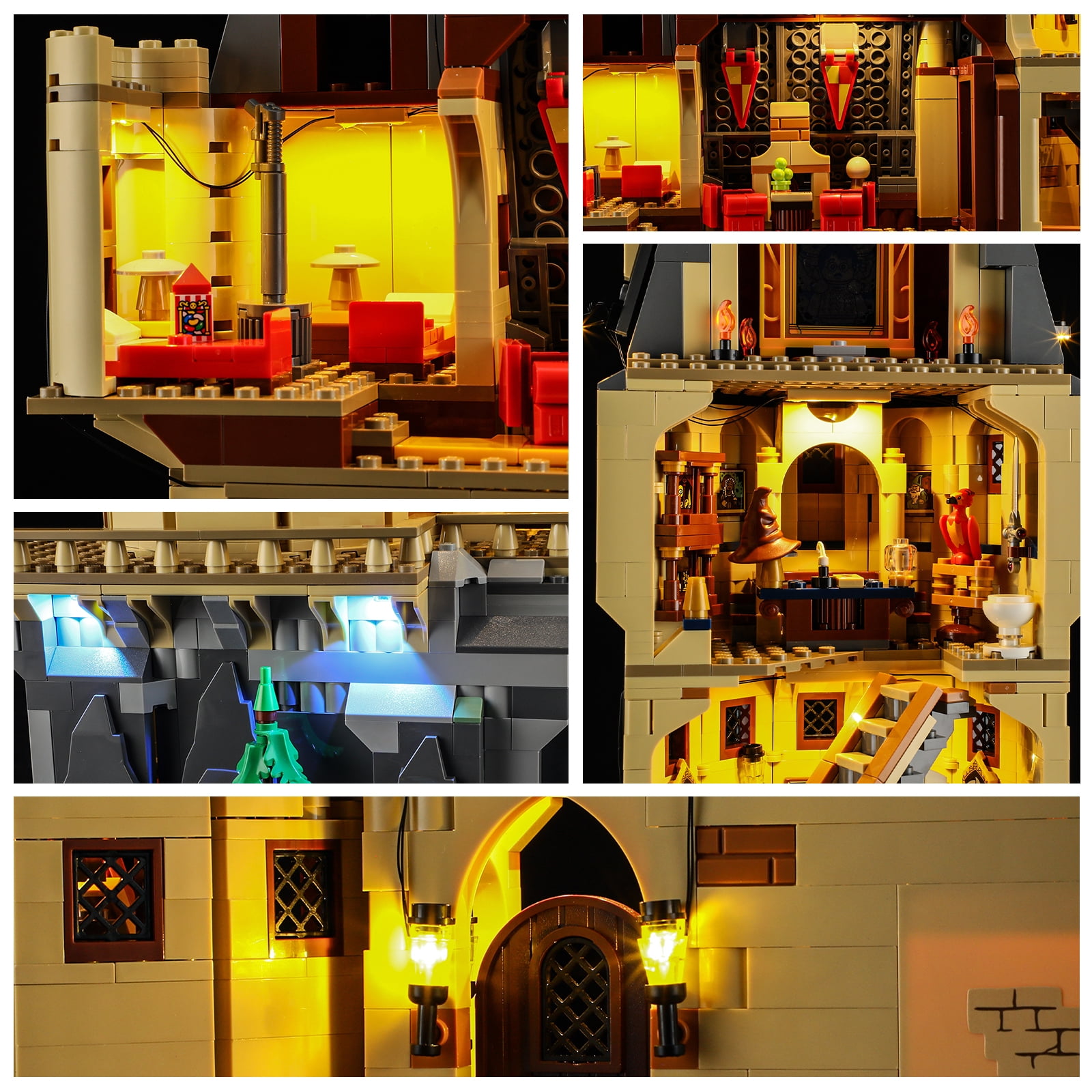 QC Ltbrcik Led Light Kit Lighting Set For Lego 76454 Hogwarts Castle The Main Tower Harry Potter Movie Building Blocks Without Lego Set
