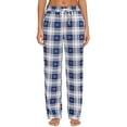 thumbnail image 3 of Lenpel Women's Pajama Pants Plaid Elastic High Waisted Drawstring Wide Leg Lounge Pants Palazzo Casual Trousers with Pockets, 3 of 6
