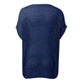 thumbnail image 6 of Crochet Coverups for Women Summer Cap Sleeve Hollow Out Casual Cruise Beach Vacation Tops Knit Pullover Sweater Navy L, 6 of 7
