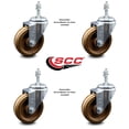 thumbnail image 2 of 4 Inch High Temp Phenolic Wheel Swivel 3/8 Inch Threaded Stem Caster Set SCC, 2 of 2