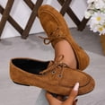thumbnail image 6 of Brown Women Loafers Sandals Lace Up Soft Soled Low Heel Casual Comfort Spring Summer Brown Suede Us Size 9, 6 of 9