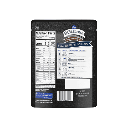 Kroger 90 Second Whole Grain Brown Rice, 6 pcs