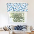thumbnail image 7 of Drapery Wear Rod Short Curtain 54x18in Filter With Light Feature For Easy Installation Rod Free For Bedroom Kitchen Bathroom\r\n Watercolor Light Blue Leaves (3), 7 of 7