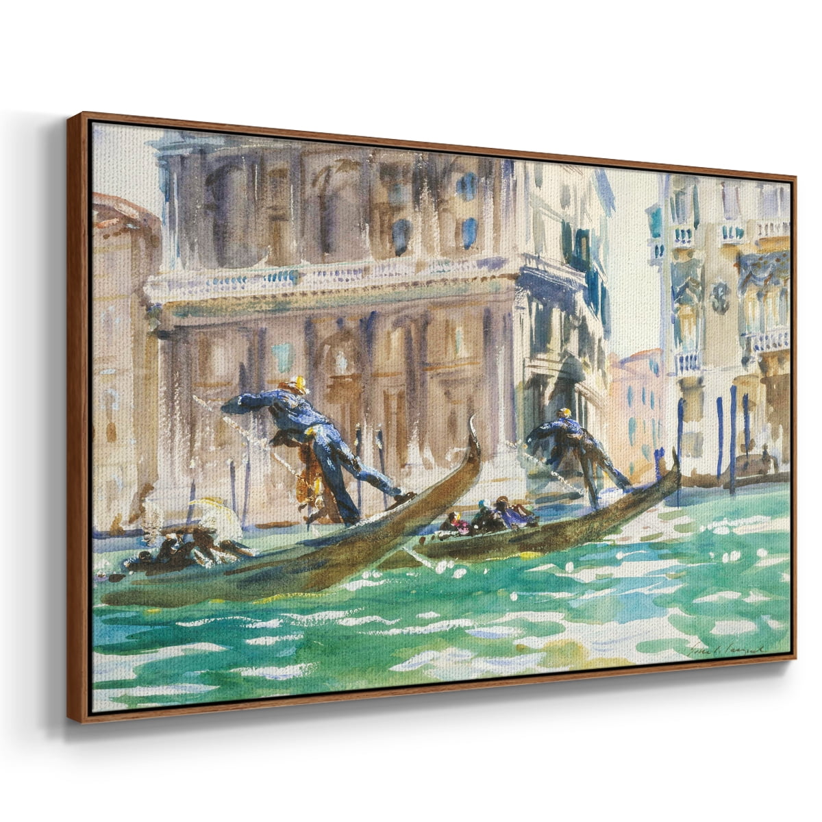 Vintage Landscape-CXLIV By Wexford Home Framed in Walnut Wood Gallery Wrapped Canvas 27 in. x 41 in.