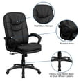 thumbnail image 6 of Flash Furniture High Back Ergonomic Massaging Black LeatherSoft Executive Swivel Office Chair with Remote Pocket and Arms, 6 of 13