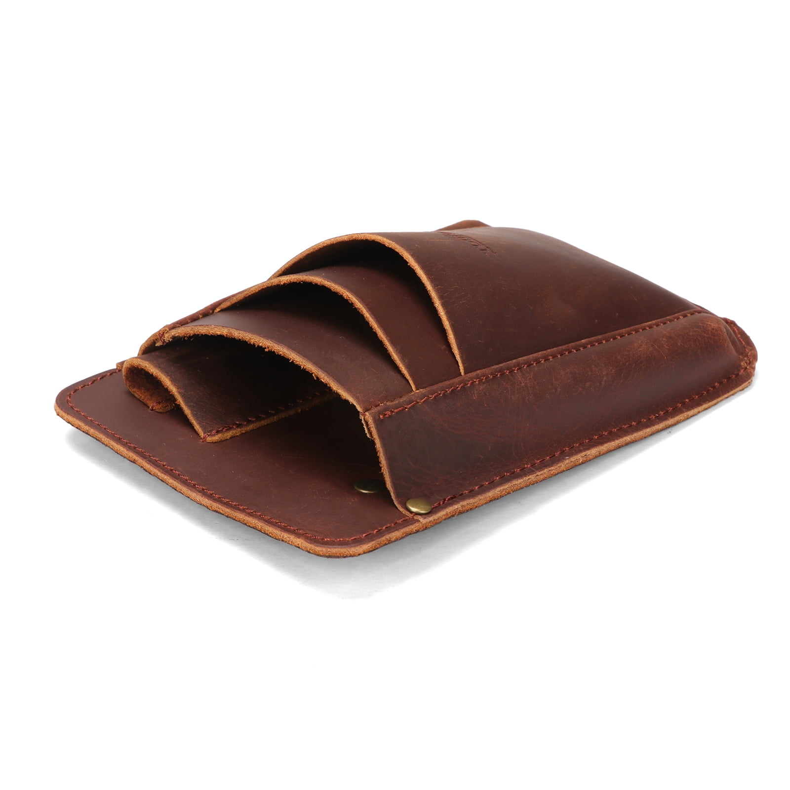 TOURBON Leather Garden Tool Belt Pouch Tool Waist Bag Cell Phone Pocket with Shoulder Strap Brown