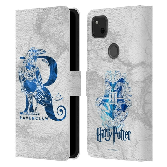 Head Case Designs Officially Licensed Harry Potter Deathly Hallows IX Ravenclaw Aguamenti Leather Book Wallet Case Cover Compatible with Google Pixel 4a