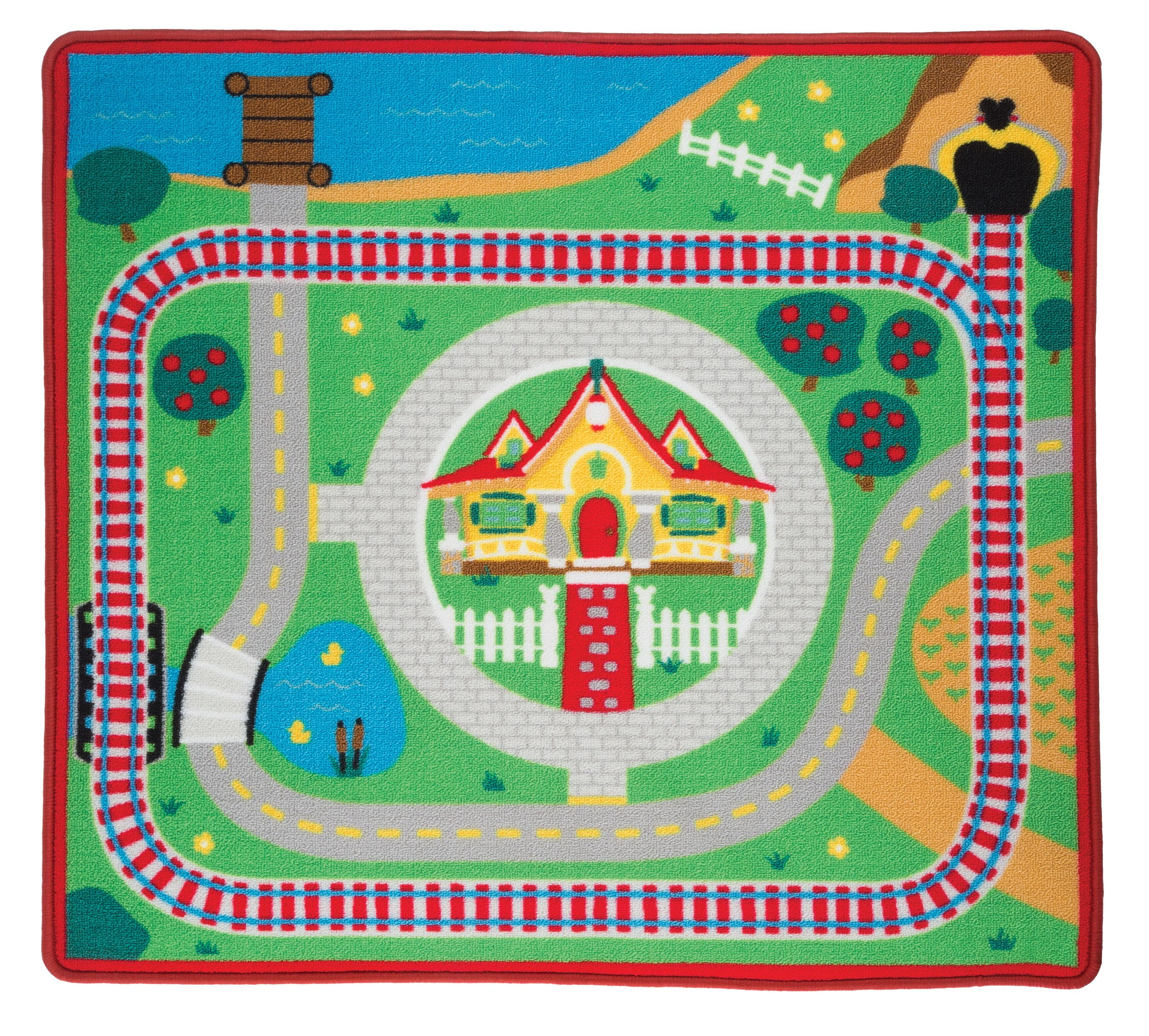 Gertmenian Disney Mickey Mouse Clubhouse Toys Rug Play Mat Game Rugs w/Mickey Toy Car and Pluto 32x44 