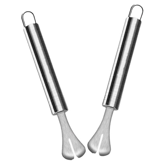 OUNONA 2PCS Oyster Shucking Clamp Silver Ergonomic Handle Gutting Kitchen Tool for Professional Chefs