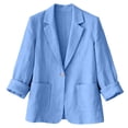 thumbnail image 7 of Cotton Linen Blazers for Women Plus Size Lightweight Blazers Open Front Casual Daily Blazer Jacket Long Sleeve Outerwear with Pockets, 7 of 7