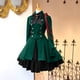 thumbnail image 3 of Gibobby Vestido Elegante Vestido de mujer Estilo retro Color sólido Manga trompeta Vestido largo de princesa（Verde， L), 3 of 4