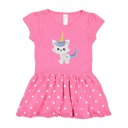 

Inktastic Unicorn Cat Cute Cat Gray Cat Little Cat Kitty Gift Toddler Girl Dress