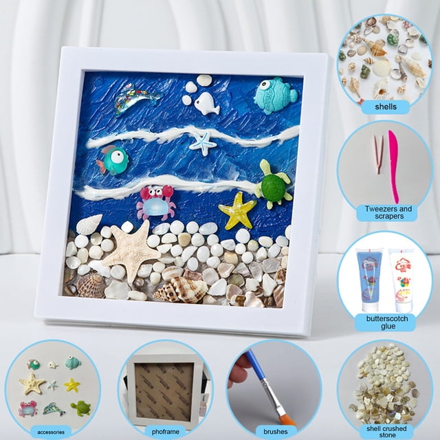 HUASHENG DIY Hand Texture Painting 3D Frame Painting Doodle Painting Group Creative Gift Self Made 3D Frame Painting