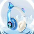 thumbnail image 3 of Kabnic Bluetooth 5.3 Over Ear Headphones, Cute Wireless Headphones with Cat Ears, Deep Bass, Memory Foam Ear Cups, Ideal for Travel, Home Office, Gaming, 3 of 7