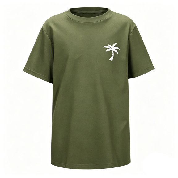 Sanphen Tops For Toddler Boy Short Sleeve Crew Neck Graphic Print T-Shirts Summer Breathable Lightweight Outdoor Boys Tshirts,Size 2-3 Years,Army Green