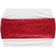 thumbnail image 1 of Glitz Spandex Chair Band Spandex with sequins Approx: 5 inch wide x 12 inch length (unstretched) - Red, 1 Piece, 1 of 1