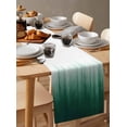 thumbnail image 6 of Green Ombre Stripe Table Runner Cotton Linen 48 Inch Holiday Dresser Scarves, Abstract Art Gradient Watercolor Tablerunner for Kitchen Coffee Dining Bedroom Living Room Dinner Scarf Décor 13''x48'', 6 of 9