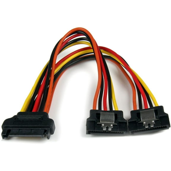 StarTech.com PYO2LSATA 6 in. Latching SATA Power Y Splitter Cable Adapter Male to Female