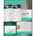 thumbnail image 4 of No Hook Shower Curtain with Snap-in Liner, Sage Green Waves Waterproof Fabric Bathroom Curtains, Ombre Coastal Ocean Water Abstract Bath Curtains & Mesh Top Window 60"x72", 4 of 6