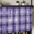 thumbnail image 5 of Purple Plaid Rod Pocket Curtain Valance, Modern Art Checkered Farmhouse Farmhouse Window Valance for Living Room, Bedroom, Kitchen 60"W x 18"L, 5 of 9
