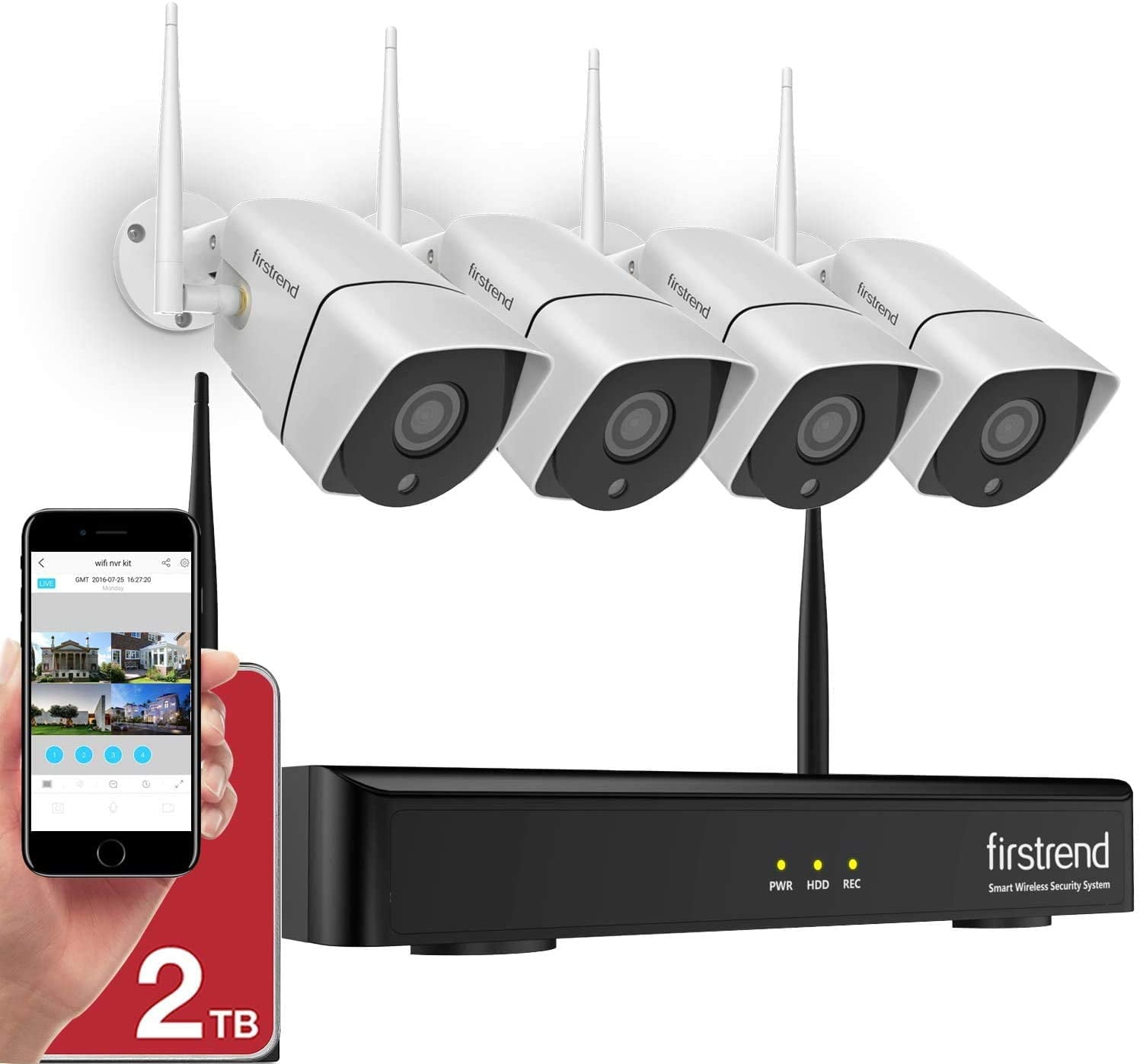 1080p Wireless Security Camera System Firstrend 8ch Wireless Nvr System With 4pcs 1080p Security Ip Camera And 2tb Hard Drive Pre Installed 65ft Night Vision And Easy Remote Monitoring Walmart Com Walmart Com