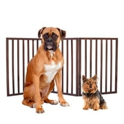 JOBAR INTERNATIONAL Pet Parade Folding Pet Gate, Brown, Extra Wide