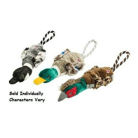 - Stretch and Squeak Ducks Dog Toys Soft Plush & Rope Double Squeaker Birds 18