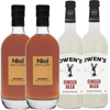 Nkd Distillery Whiskey 2 Pack Alternative Premium Non-Alcoholic Spirit 750 ML Bottles w 2 Pack Owen’s Mixers Ginger Beer 750 ML Bottles - Perfect for Mocktails - A