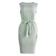 thumbnail image 5 of ICHUANYI Clearance Women Casual Summer Crewneck Dresses Striped Printing Dress Tie Pocket Sleeveless Dress(Green, M) ICHUANYI WER2023081205876, 5 of 6