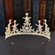 thumbnail image 2 of Zhuge Tiara de boda para novia, diadema de princesa, corona nupcial, joyería para el cabello con diamantes de imitación de cristal, decoración para novia, cumpleaños, graduación, boda (oro), 2 of 4