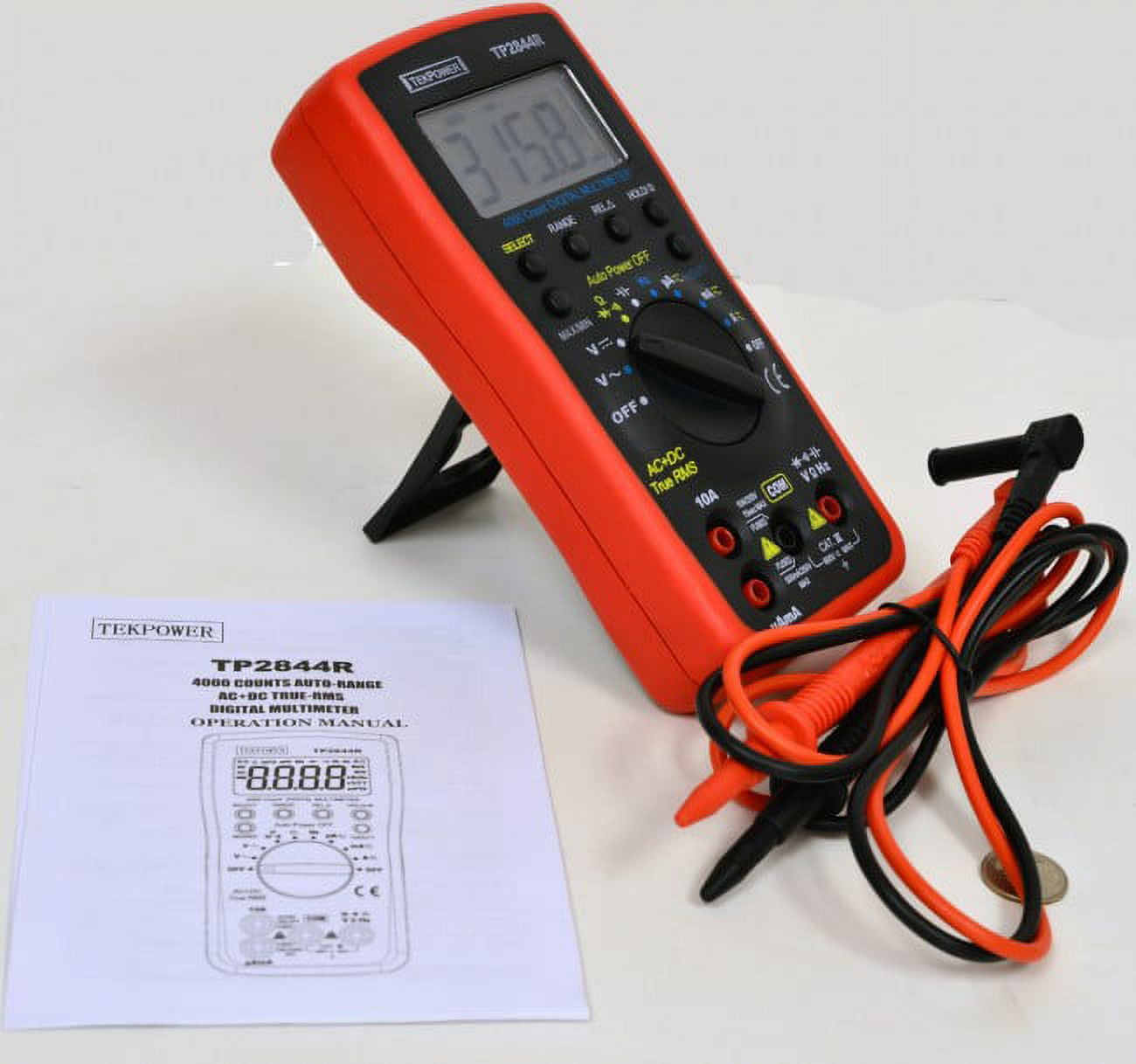 Tekpower TP2844R True RMS Auto-ranging Digital Multimeter With High Accuracy and Resolution