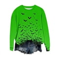 thumbnail image 5 of Halloween Sweatshirts for Women Bat Ghost Long Sleeve Shirt Casual Graphic Fleece Tees Fall Spooky Pullover Tops, 5 of 5