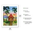 thumbnail image 2 of Hati's Red Hut - Tropical Beach Hut - Hawaii - Hawaiian Islands Sunset - From an Original Watercolor Painting by Robin Wethe Altman - Fine Art Matte Paper Print (Unframed) 18x24in, 2 of 4