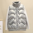 thumbnail image 4 of Gamivast Womens Quilted Vest Lightweight Padded Stand Collar Sleeveless Jacket Winter Trendy Zip up Coats with Pockets Loose Casual Drawstring Hem Outerwear Fall Fashion Outfits, 4 of 5