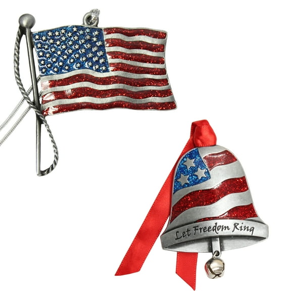 Gloria Duchin Patriotic Ornament 2 piece Set