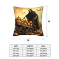 thumbnail image 3 of Halloween Throw Pillow Covers, Halloween Rice Field Pumpkin Skull Halloween Decorations Square Pillow Cases with Invisible Zipper for Bed Couch Sofa, Farmhouse Halloween Decor-2 Pack 16x16, 3 of 6