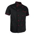 thumbnail image 3 of facefd Chef Jacket Uniform Short Sleeve Hotel Kitchen Chefwear Cook Coat 2XL Black, 3 of 8