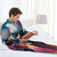 thumbnail image 6 of Naloa Modern Abstract Colorful Skull A Men’s Pajamas Set - Long Sleeve Button Down Sleep Shirt and Pajama Bottoms Sleepwear Set-XX-Large, 6 of 7