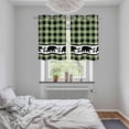 thumbnail image 5 of Sage Green Black Kitchen Curtains Small Short 39 Inch Length, Farmhouse Vintage Bear Buffalo Plaid Grommet Top Bedroom Living Room Curtains, Light Filtering Cafe Curtain Drapes 2 Panels Set 55''x39'', 5 of 9