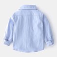 thumbnail image 3 of Baywell Little Big Boys Girls Shirt Long Sleeve Lapel Button Up Dress Shirts, 3 of 5