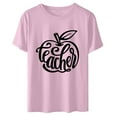 thumbnail image 4 of Teacher Shirt Women Teaching Tshirt Alphabet Graphic Short Sleeve Basic Tee Tops Kindergarten Teachers Gift T-Shirt, 4 of 7
