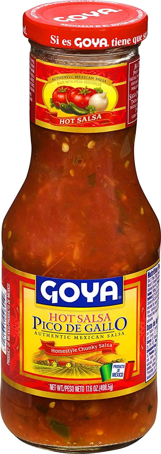 Goya Hot Salsa Pico De Gallo Homestyle Chunky Sauce, 17.6oz