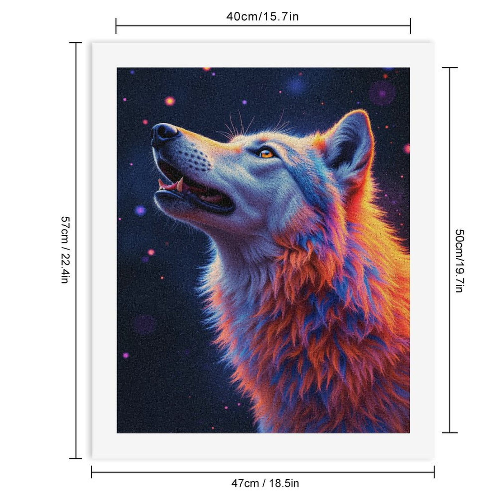 Paint By Numbers Kit for Adults Beginner - DIY Mystical Wolf Neon Colors Art Canvas Painting Kits for Adults, Frameless Paint By Number for Adults for Home Wall Decor 16x20 Inch
