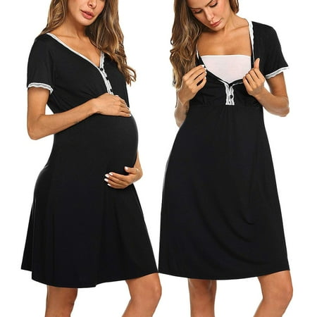 

Viikei Pregnant Tops Clearances Pregnant Dresses for Women Maternity Clothes for Women Plus Size Short Sleeve Nursing Dress Breastfeeding Nightshirts Clothes