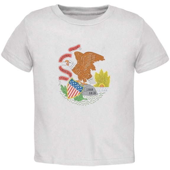 Born and Raised Illinois State Flag Toddler T Shirt White 4T