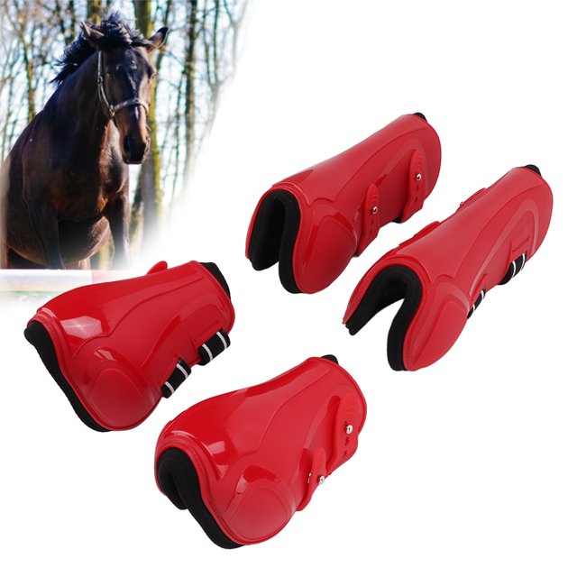 Horse Boot, Soft Breathable Well Made Horse Tendon Boots Set Adjustable for Horses Set of Red